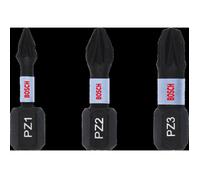 Bosch Pro 3 Piece Impact Control Torsion Pozi Screwdriver Bits Assorted Pozi 25mm Pack of 3