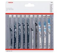 Bosch Professional 2607011170 10 piece jigsaw blade set (for wood and metal, accessories for jigsaw with T-shank holder), 0.5 cm*16.7 cm*15.7 cm