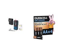 Bosch Professional Laser Measure GLM 50-27 C (Range: up to 50m, Robust, IP65, Data Transfer via Bluetooth, 2x AA Batteries, Hand Strap, Pouch) + Duracell Optimum pack of 4 AA