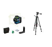 Bosch Professional line Laser GLL 80-33 G (Bracket LB 10, Green Laser, Working Range: up to 30m, 4x1.5V LR6 Batteries) + Tripod BT 150 (Height: 55 - 157 cm, thread: 1/4")
