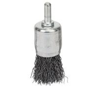 Bosch 1x PRO Steel Longlife End Brush, Crimped Wire for 6 mm Cylindrical Shank and Drill (Ø 25 mm, Professional Accessory Rotary Drill/Drivers)