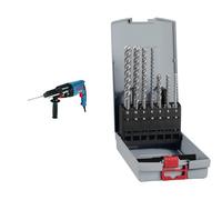 Bosch Professional Rotary Hammer GBH 2-26 F + 7X PRO SDS plus-5X Hammer Drill Bit Set (for Concrete, Lime and Sand Bricks, Ø 5-12 mm)