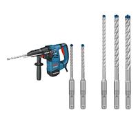 Bosch Professional Rotary Hammer with SDS Plus GBH 3-28 DFR (incl. Quick Change Chuck 13 mm, Depth Stop 210 mm) + 5X Expert SDS plus-7X Hammer Drill Bit Set (for Soft Stone, Hard Stone, Ø 5-10 mm)
