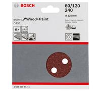 Bosch C430 125MM Sanding Discs, 8 Hole, Hook & Loop Assorted Pack - 2 608 605 11