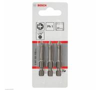 Bosch 2607001526 PH1 3-PC Extra Hard 49mm Driver Bits- you get 5