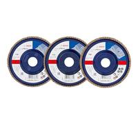 Bosch Professional Set of 3 Slat Discs X431 Standard for Metal (for Steel, Cast Iron, Sheet Steel, Straight, Ø 125 mm, Grit 40/60/80, Accessories Angle Grinder)