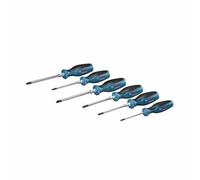 Bosch Professional six-part screwdriver set (cross-headed and slotted screwdriver, continuous steel blade and steel cap)