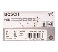 Bosch 2608597240 49 x 26 x 62 mm Din1897 HSS-R Stub Drill Bits
