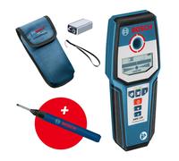 Bosch Professional Stud Finder GMS 120 (Drill Hole Marker, max. Detection Depth Wood/Magnetic Metal/Non-Magnetic Metal/Live Cable