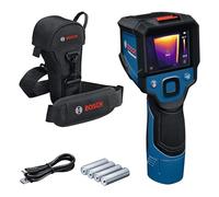 Bosch Professional Thermo Camera GTC 12V-450-13 (256x192 px Resolution, -20°C to +450 °C, Dual Power Source, AA1 Battery Adapter, 4X 1.5 V LR6 AA, Pouch, USB-C® Cable, Folding Box)