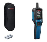 Bosch Professional Thermo-Hygrometer GDH 1-17 (Real-time Readings, High Contrast Color LCD Display, IP65 Rating, Rubber housing, 2X AA Batteries, Pouch)