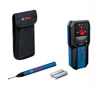 Bosch Professional Wall Scanner GMS 120-27 (2xAA Batteries, Marker Pen, max. Detection Depth Non-Magnetic Metal/Magnetic Metal/Live-Wire/Wood: 120/100/50/30 mm, Pouch)