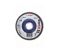 Bosch Professional X-Lock Flap Discs - Straight Version, Plastic Plate - 115mm - G 120 - X571 - Best For Metal