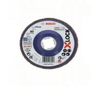 Bosch Professional X-Lock Flap Discs - Straight Version, Plastic Plate - 125mm - G 80 - X571 - Best For Metal