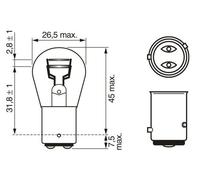 Bosch Pure/Lt P21/4W 12V Baz15D Trade Pk Part No - 1987302215