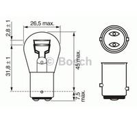 Bosch Pure/Lt P21/5W 12V Bay15D Trade Pk Rear 1987302202