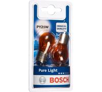 Bosch PY21W (581) Pure Light Car Light Bulbs - 12 V 21 W BAU15s - 2 Bulbs