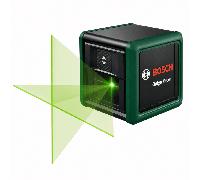 Bosch cross line laser Quigo Green with universal clamp MM 2 (green laser for better visibility, housing made of recycled plastic)