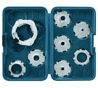 BOSCH RA1128 8-Piece Router Template Guide Assorted Set with Included Storage Case and Threaded Template Guide Adapter