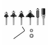 BOSCH RBS006TES 6-Piece (Universally Compatible Accessory) Carbide-Tipped Trim and Edging Router Bit Assorted Set