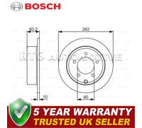 Bosch Rear Brake Disc Fits Jeep Patriot Compass Dodge Caliber Chrysler Sebring