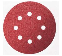 Bosch 2608605104 C430 Sanding Discs for Wood-Paint, Velcro Type, 8 Hole, 115mm, P60 Grit, Red, Pack of 5