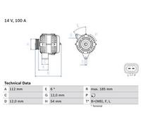 Alternator with freewheel belt pulley 0 986 083 450 BOSCH for OPEL ASTRA J