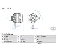 BOSCH 0 986 084 870 Alternator