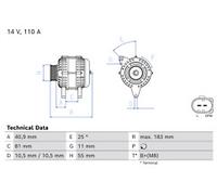 Bosch Reman Alternator 0986086070