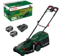 Bosch ROTAK 18V-34 P4A 18v Cordless Brushless Rotary Lawnmower 340mm 2 x 4ah Li-ion Battery Charger