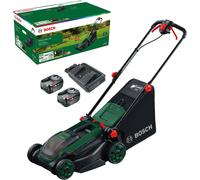Bosch ROTAK 18V2-38 P4A 36v Cordless Brushless Rotary Lawnmower 380mm 2 x 6ah Li-ion Twin Battery Charger