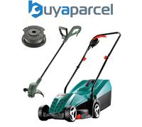 Bosch Rotak 32 Electric Rotary Lawnmower 32cm 1200w & Grass Trimmer Strimmer