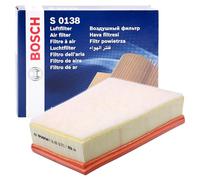 Bosch S0138 Car Air Filter - Separates Particles from the Air Intake - Moisture-resistant plus High Tensile Strength