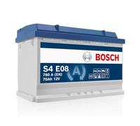 Bosch S4E08 Car Battery 70 A/h - 760 A - 12 V, Type 096, EFB Lead-acid for Vehicles with a Start/Stop System, Left (-) Right (+), 278 x 175 x 190 mm