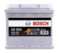 Bosch S5002 - car battery - 54A/h - 530A - lead-acid technology - for vehicles without Start/Stop system