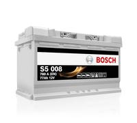 Bosch S5008 Car Battery 77 A/h - 780 A - 12 V Battery, Type 096, Lead-acid for Non-Start/Stop Vehicles, Left (-) Right (+), 278 x 175 x 190 mm - For Vehicles with High Electrical Needs