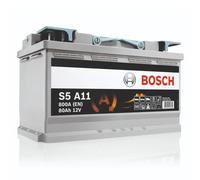 Bosch S5A11 - car battery - 80A/h - 800A - AGM technology - adapted for vehicles with Start/Stop system