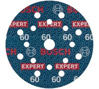 Bosch 50x EXPERT O780 Foil Sanding Disc, 125 mm (for Hardwood, Paint on wood, Ø 125 mm, Grit 60, Professional Accessory Random Orbital Sander)