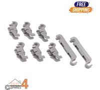 Genuine Bosch Dishwasher Lower Basket Rack Flip Bearing Clips 8 Piece Kit 611472