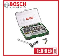 Bosch Screwdriver Bit and Ratchet 27Pc Set (PH-, PZ-, Hex-, T-, S-Bit)