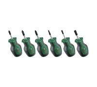 Bosch Screwdriver Stubby Set 6-Piece (Compact Screwdrivers for Fastening in Tight Spaces; PH/PZ/TX/SL; S2 Steel; High Torque; Colour-Coded; Magnetic Tip; Ergonomic Softgrip)