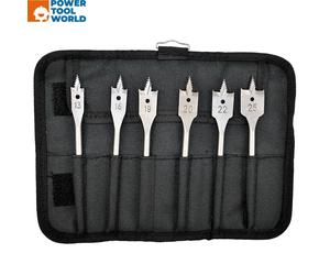 Bosch Self Cut Flat Wood Drill Bit Wrap 6 Pc Set 2608587793