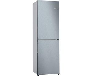 Bosch Series 2 KGN27NLEAG Fridge Freezer, NoFrost, Stainless Steel | Vegetable drawer, MultiAirflow, LED light, bottle rack, 4 freezer drawers Integrated vertical handles, 50/50 split