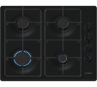 Bosch, Series 2, PBP6B6K60, 60cm Gas Hob with 4 burners, 2 Cast iron finish supports, new standard sword dials, Side control