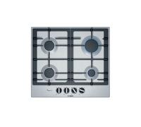 Bosch Series 4 PCP6A5B90 Gas Hob with 4 Gas Burners, FlameSelect, Continuous Cast Iron support, Biomethane Ready, Integrated, Stainless Steel, 60cm w