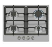Bosch, Series 4, PGP6B5K90 60cm Gas Hob with 4 burners, 2 Dishwasher suitable cast iron pan supports, new standard sword dials, Front control