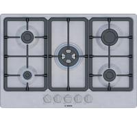 Bosch PGQ7B5K90 Series 4 75cm 5 Burner Gas Hob Brushed Steel Wok Burne