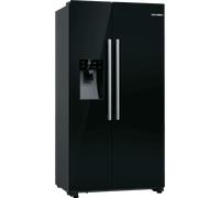 Bosch Series 6 KAD93ABEP Plumbed American Fridge Freezer - Black - E Rated, Black