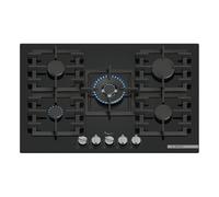 Bosch Series 6 PPQ7A6I40 75cm Gas Hob with 5 Burners, Black Glass