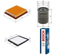 Bosch Service Kit with Air, Oil & Cabin Filters and Spark P fits Nissan Micra II